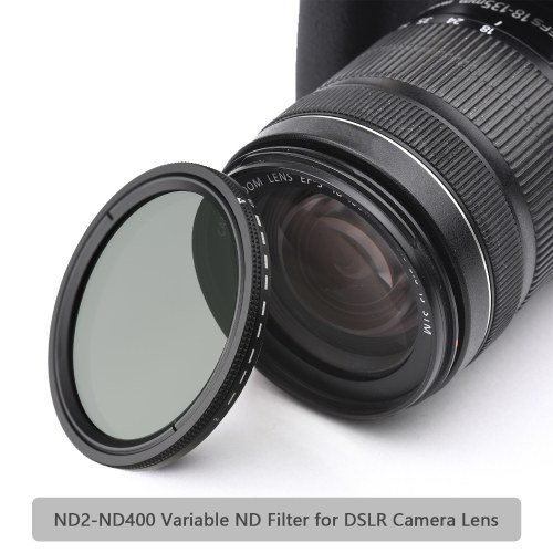 Camnoon 49mm Multi-Coated Variable ND Filter ND2-ND400 Adjustable Neutral Density Filter with Cleaning Cloth for DSLR Camera Lens
Camnoon 49mm Multi-Coated Variable ND Filter ND2-ND400 Adjustable Neutral Density Filter with Cleaning Cloth for DSLR Camera Lens