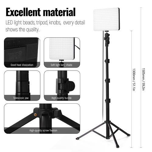 10in Remote Control Lighting Panel Dimmable Wide Dimming Range LED Fill-in Light Fill Lamp with Tripod Photography Accessory
10in Remote Control Lighting Panel Dimmable Wide Dimming Range LED Fill-in Light Fill Lamp with Tripod Photography Accessory