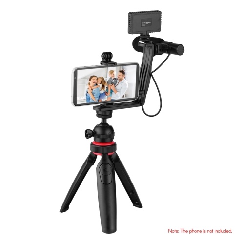 Phone Video Vlog Kit with Ball Head Tripod Microphone LED Light Phone Clamp Mount Adapter Remote Shutter with 3 Diffusers
Phone Video Vlog Kit with Ball Head Tripod Microphone LED Light Phone Clamp Mount Adapter Remote Shutter with 3 Diffusers