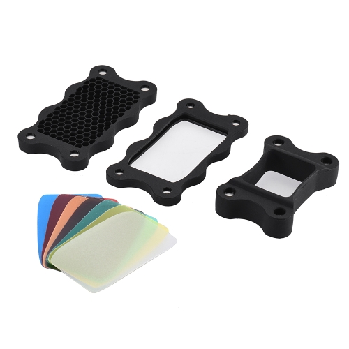 Flash Speedlite Rubber Honeycomb Grib + 7pcs Color Gels Filters Flash Speedlite Rubber Honeycomb Grib + 7pcs Color Gels Filters