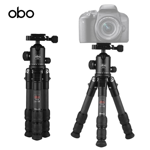 OBO T228 Mini Carbon Fiber Tripod + B300 Rotatable Panoramic Ball Head with Quick Release Plate
OBO T228 Mini Carbon Fiber Tripod + B300 Rotatable Panoramic Ball Head with Quick Release Plate