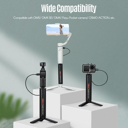 Multi-functional Power Bank Hand Grip Built-in 6800mAh Large Capacity Battery with USB Charging Port Aluminium Alloy Replacement for DJI OM5/ OM4 SE/ OM4/ OSMO ACTION
Multi-functional Power Bank Hand Grip Built-in 6800mAh Large Capacity Battery with USB Charging Port Aluminium Alloy Replacement for DJI OM5/ OM4 SE/ OM4/ OSMO ACTION
