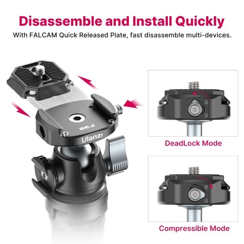 Ulanzi MT-46 Portable Selfie Stick Tripod Stand Aluminum Alloy Quick Release Plate 360° Rotatable Ballhead 4 Levels Adjustable Length 2kg Load Capacity with Cold Shoe Mount for Vlog Live Streaming Selfie Video Recording
Ulanzi MT-46 Portable Selfie Stick Tripod Stand Aluminum Alloy Quick Release Plate 360° Rotatable Ballhead 4 Levels Adjustable Length 2kg Load Capacity with Cold Shoe Mount for Vlog Live Streaming Selfie Video Recording