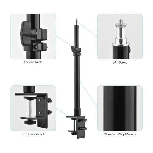 Andoer Desktop LED Video Light Kit Including 2 * Bi-color Fill Light 3200K-5600K 480pcs LED Beads with Barndoor + 2 * Metal Desk Mount Light Stand 36cm-60cm/14.2in-23.6in Adjustable Height for Live Streaming Video Conference Online Game Product Photograph
Andoer Desktop LED Video Light Kit Including 2 * Bi-color Fill Light 3200K-5600K 480pcs LED Beads with Barndoor + 2 * Metal Desk Mount Light Stand 36cm-60cm/14.2in-23.6in Adjustable Height for Live Streaming Video Conference Online Game Product Photograph