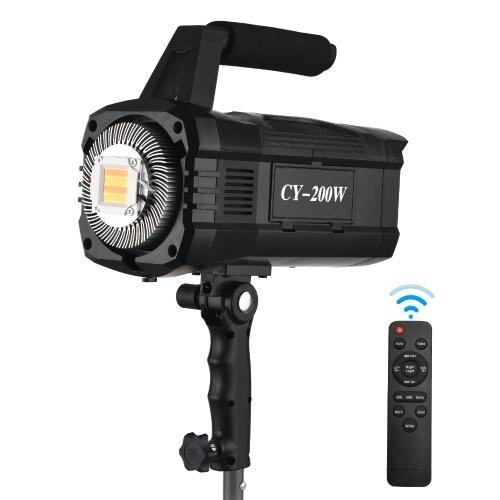 

Andoer CY-200W 200W COB Studio LED Video Light Photography Light Bi-color 3000-6000K Dimmable Brightness CRI ≥95 for Live Stream Studio Photography Outdoor Photography Portrait Video Shooting