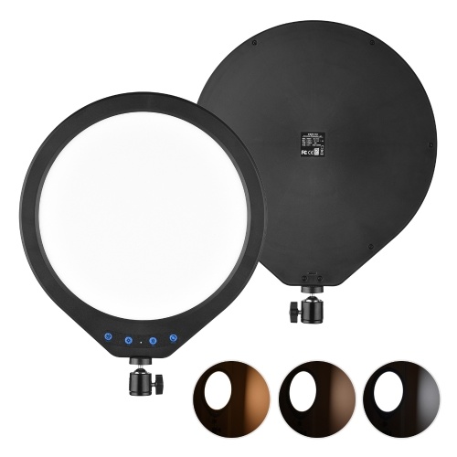 36W LED Video Light 12 Inch Studio Round Photography Fill Light 224pcs LED Beads 3000K-6000K Dimmable CRI90+ with Power Adapter Rotatable Ball Head for Vlog Live Streaming Portrait Photography
36W LED Video Light 12 Inch Studio Round Photography Fill Light 224pcs LED Beads 3000K-6000K Dimmable CRI90+ with Power Adapter Rotatable Ball Head for Vlog Live Streaming Portrait Photography