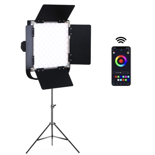 Andoer VL576 RGB LED Photography Light Professional Video Light 384 PCS Light Beads Bi-Color Temperature 2700-9999K Adjustable Brightness with 2m Extendable Light Stand Barndoor On-board Control DMX512 Control Remote Control for Studio Photography Outdoor
Andoer VL576 RGB LED Photography Light Professional Video Light 384 PCS Light Beads Bi-Color Temperature 2700-9999K Adjustable Brightness with 2m Extendable Light Stand Barndoor On-board Control DMX512 Control Remote Control for Studio Photography Outdoor