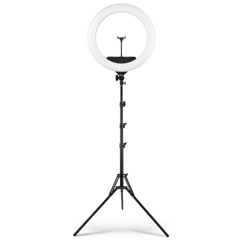 22 Inch Large Ring Light Bi-Color 3200K-5500K Stepless Dimable Photography Light with 2m Extendable Tripod Phone Holder Remote Control for Live Stream Selfie Makeup Portrait Filming
22 Inch Large Ring Light Bi-Color 3200K-5500K Stepless Dimable Photography Light with 2m Extendable Tripod Phone Holder Remote Control for Live Stream Selfie Makeup Portrait Filming