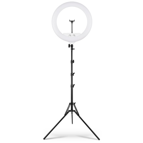 22 Inch Large Ring Light Bi-Color 3200K-5500K Stepless Dimable Photography Light with 2m Extendable Tripod Phone Holder Remote Control for Live Stream Selfie Makeup Portrait Filming
22 Inch Large Ring Light Bi-Color 3200K-5500K Stepless Dimable Photography Light with 2m Extendable Tripod Phone Holder Remote Control for Live Stream Selfie Makeup Portrait Filming