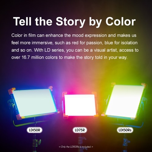 Godox LD150RS 150W RGB Light Panel Photography Light LED Video Light Bi-Color Temperature 2500-8500K CRI 96 TLCI 97 32 Channels 16 Groups with Mobile Phone APP/ DMX/ On-Board Control for Studio Photography Portrait Video Shooting Live Streaming
Godox LD150RS 150W RGB Light Panel Photography Light LED Video Light Bi-Color Temperature 2500-8500K CRI 96 TLCI 97 32 Channels 16 Groups with Mobile Phone APP/ DMX/ On-Board Control for Studio Photography Portrait Video Shooting Live Streaming