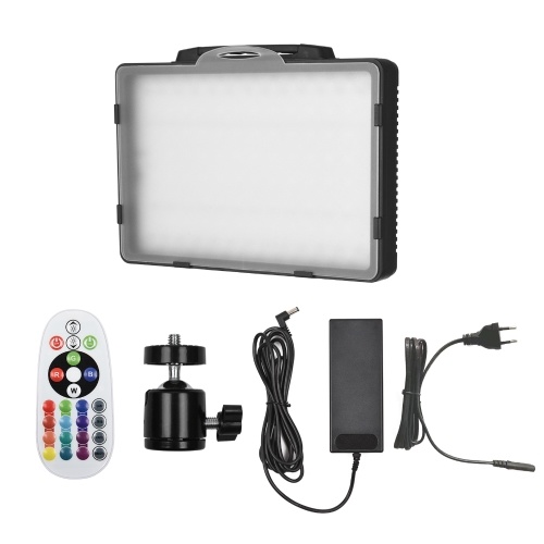 

RGB Light Panle LED Video Light Photography Fill Light 3200K-5600K Dimmable CRI95+ with Ballhead Adapter Remote Control for Vlog Live Streaming Product Photography Video Recording