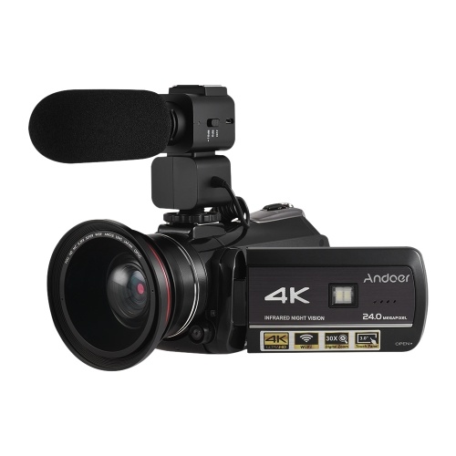 Andoer AC3 4K UHD 24MP Digital Video Camera Camcorder with Extra 0.39X Wide Angle Lens + External Microphone
Andoer AC3 4K UHD 24MP Digital Video Camera Camcorder with Extra 0.39X Wide Angle Lens + External Microphone