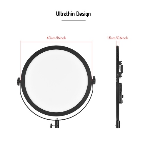 Andoer SO-50T Ultrathin Bi-color Round LED Video Light 3200K-5600K Photography Fill Light Stepless Diammable LCD Display Screen CRI 97+ Power 50W for Portrait Wedding Still Life Photography Video Live
Andoer SO-50T Ultrathin Bi-color Round LED Video Light 3200K-5600K Photography Fill Light Stepless Diammable LCD Display Screen CRI 97+ Power 50W for Portrait Wedding Still Life Photography Video Live