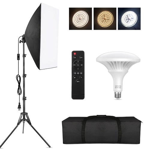 Andoer Professional Studio Photography Softbox LED Light Kit with 20*28 Inch Softbox * 1 + 3000K-6000K Bi-color Temperature 150W LED Light * 1 + 2M Light Stand * 1 + Wireless Remote Control * 1 + Carry Bag * 1
Andoer Professional Studio Photography Softbox LED Light Kit with 20*28 Inch Softbox * 1 + 3000K-6000K Bi-color Temperature 150W LED Light * 1 + 2M Light Stand * 1 + Wireless Remote Control * 1 + Carry Bag * 1