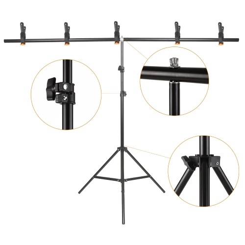 Andoer 5x7ft Solid Color Backdrop Photography Kit with 5x7ft T-Shaped Background Adjustable Stand 5 Spring Clamps
Andoer 5x7ft Solid Color Backdrop Photography Kit with 5x7ft T-Shaped Background Adjustable Stand 5 Spring Clamps