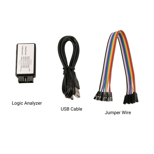 Mini Portable USB Logic Analyzer 5MHz 24M 8 Channel Logic Analyzer Device Set FPGA Debug Tool with Cables
Mini Portable USB Logic Analyzer 5MHz 24M 8 Channel Logic Analyzer Device Set FPGA Debug Tool with Cables