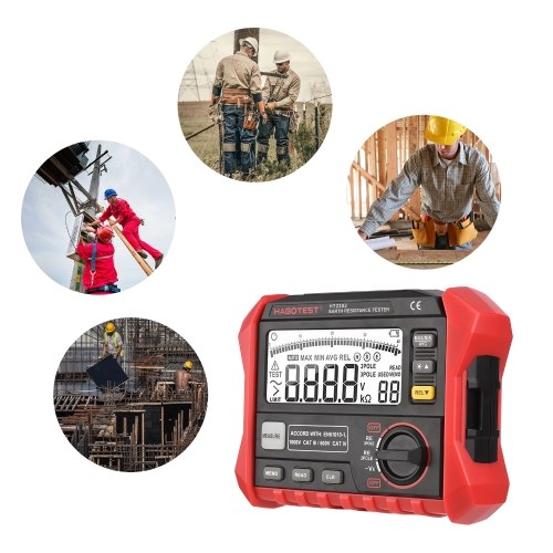 HABOTEST HT2302 Digital Earth Resistance Tester Meter 0 Ohm to 4K Ohm 100 Groups Data Storage LCD Display Backlight with Carrying Case
HABOTEST HT2302 Digital Earth Resistance Tester Meter 0 Ohm to 4K Ohm 100 Groups Data Storage LCD Display Backlight with Carrying Case