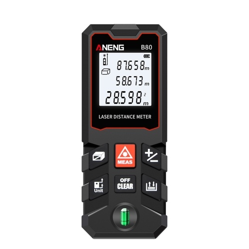 ANENG 40m Laser Measure LCD Digital Laser Distance Meter with Bubble Level Mini Range Finder Distance/ Area/ Volume/ Pythagorean Measuring Tool Unit Switching Data Storage
ANENG 40m Laser Measure LCD Digital Laser Distance Meter with Bubble Level Mini Range Finder Distance/ Area/ Volume/ Pythagorean Measuring Tool Unit Switching Data Storage