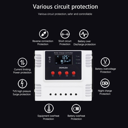 PWM Intelligent Solar Charges Controller Mobilephone App Control Real-time Data Monitoring Device LED Display 12V/24V Controllers for Leadacid Ternary Lithium and Lithium-iron Batteries
PWM Intelligent Solar Charges Controller Mobilephone App Control Real-time Data Monitoring Device LED Display 12V/24V Controllers for Leadacid Ternary Lithium and Lithium-iron Batteries