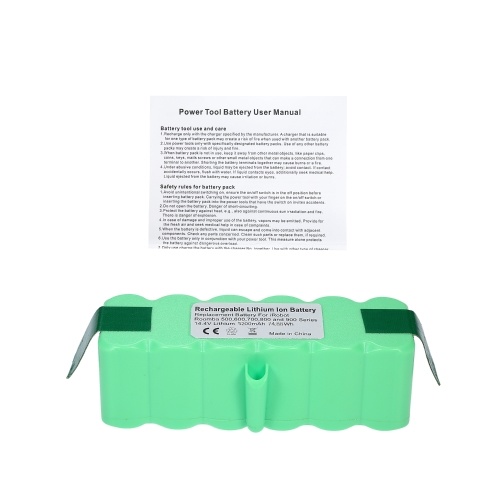 5200mAh High Capacity Ni-MH Battery Compatible with iRobot Roomba R3 500,600,700,800,900 Series
5200mAh High Capacity Ni-MH Battery Compatible with iRobot Roomba R3 500,600,700,800,900 Series