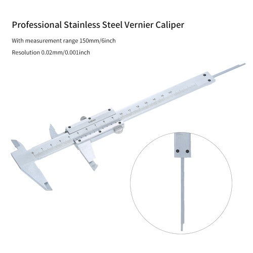 

Professional Stainless Steel Vernier Caliper 0-150mm Sliding Gauge Measurement Tool Inside Outside Depth Step Micrometer Measuring