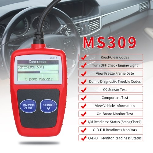 MS309 Universal O-B-D2 Scanner Automotive Engine Fault Reader CAN Diagnostic Scan Tool Work For US Asian European Cars
MS309 Universal O-B-D2 Scanner Automotive Engine Fault Reader CAN Diagnostic Scan Tool Work For US Asian European Cars