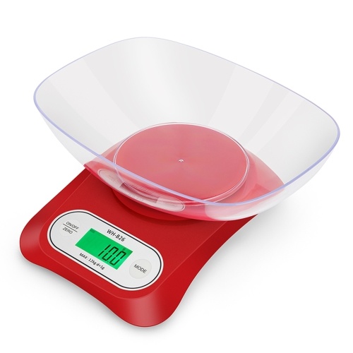 

WH-B26 LCD Display Backlit Large Screen Kitchen Scale High Accuracy Kitchen Scales Kitchen Electronic Scale with Bowl and USB Cable Two Power Supply Modes