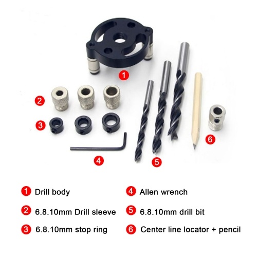 Woodworking Straight Hole Puncher Set Punch Locator 6 8 10mm Self-centering Round Dowel Splicing Drilling Positioner Opening Woodworking Tools
Woodworking Straight Hole Puncher Set Punch Locator 6 8 10mm Self-centering Round Dowel Splicing Drilling Positioner Opening Woodworking Tools