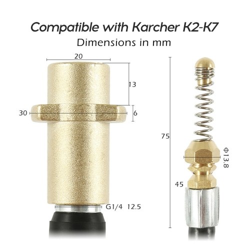 Pressure Washer Sewer Drain Cleaning Hose Tube Cleaner Compatible with Karcher K Series 6M
Pressure Washer Sewer Drain Cleaning Hose Tube Cleaner Compatible with Karcher K Series 6M