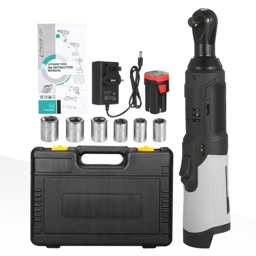 Cordless Electric Ratchet Wrench 3/8inch 80N.M 240RPM 18V Power Ratchet Wrench Kit with a 6.0Ah Lithium-Ion Battery and Fast Charger 6pcs Metric Socket
Cordless Electric Ratchet Wrench 3/8inch 80N.M 240RPM 18V Power Ratchet Wrench Kit with a 6.0Ah Lithium-Ion Battery and Fast Charger 6pcs Metric Socket