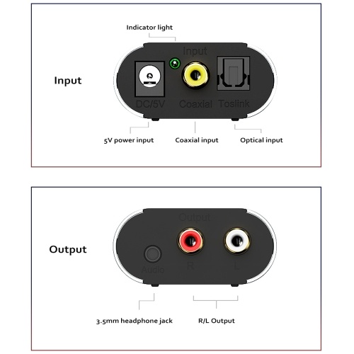 Digital to Analog Audio Converter Fiber Coaxial to Simulator with 3.5mm Audio Hole High Definition Decoder Adapter
Digital to Analog Audio Converter Fiber Coaxial to Simulator with 3.5mm Audio Hole High Definition Decoder Adapter