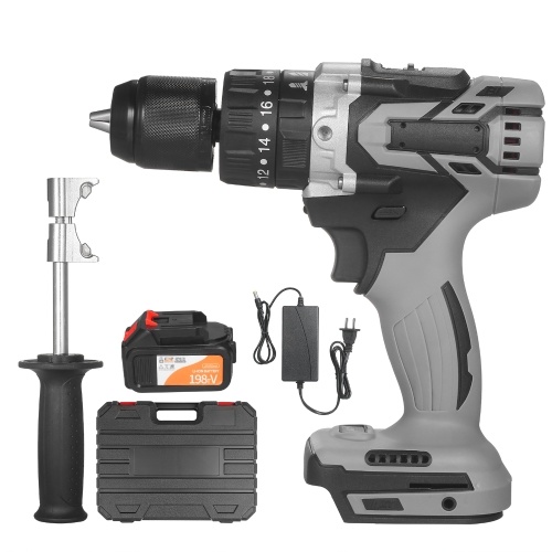 21V 4.0A Cordless Drill Driver Max Torque 200N.m 1/2 Inch Metal Keyless Chuck 20+3 Position 0-1550RMP Variable Speed Impact Hammer Drill Screwdriver With PlasticTool Box
21V 4.0A Cordless Drill Driver Max Torque 200N.m 1/2 Inch Metal Keyless Chuck 20+3 Position 0-1550RMP Variable Speed Impact Hammer Drill Screwdriver With PlasticTool Box
