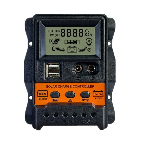 

10A Solar Charge Controller Solar Panel Battery Regulator with Dual 5V USB Port 12V/24V PWM Auto Parameter Adjustable LCD Display