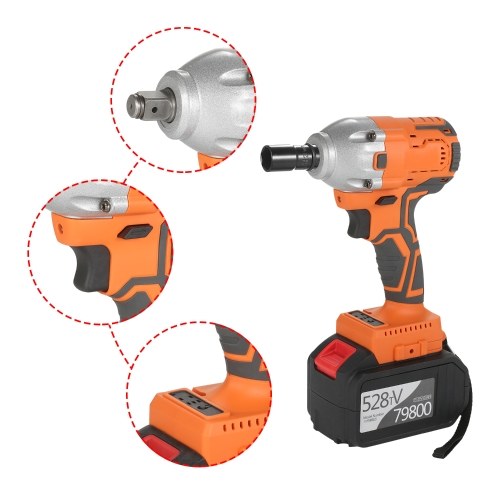 Cordless Brushless Impact Wrench 1/2 Inch 380Nm High Torque 6.0A Li-ion Battery Variable Speed Fast Charger with Carry Box Socket & Multiple Accessories for Home Motorcycle
Cordless Brushless Impact Wrench 1/2 Inch 380Nm High Torque 6.0A Li-ion Battery Variable Speed Fast Charger with Carry Box Socket & Multiple Accessories for Home Motorcycle
