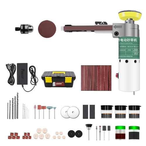 211pcs 100W Mini Electric Belt Sander Electric Grinder Polisher Abrasive Belt Tool 7-Speed Small Handheld Grinding Machine with Sanding Belts Drill Bit Abrasive Cutting Wheel 10-inch Tool Box Full Accessory Kit
211pcs 100W Mini Electric Belt Sander Electric Grinder Polisher Abrasive Belt Tool 7-Speed Small Handheld Grinding Machine with Sanding Belts Drill Bit Abrasive Cutting Wheel 10-inch Tool Box Full Accessory Kit