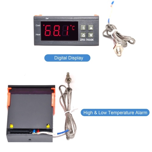 ZFX-7016K 30A Digital Temperature Controller Intelligent High Accuracy Temp Control Thermostat for Freezer Fridge Hatching
ZFX-7016K 30A Digital Temperature Controller Intelligent High Accuracy Temp Control Thermostat for Freezer Fridge Hatching