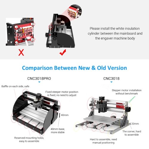 Upgrade Version CNC 3018 Pro GRBL Control DIY Mini CNC Machine 3 Axis Pcb Milling Machine Wood Router Engraver with Offline Controller with ER11 and 5mm Extension Rod Working Area 300*180x40mm
Upgrade Version CNC 3018 Pro GRBL Control DIY Mini CNC Machine 3 Axis Pcb Milling Machine Wood Router Engraver with Offline Controller with ER11 and 5mm Extension Rod Working Area 300*180x40mm