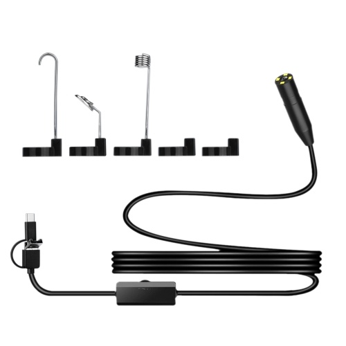 Industrial Endoscopy Borescope Inspection Camera Auto-focus 3 In 1 Interface Replacement for Type-C/ Android/ USB Port Built-in 4 Dimmable Adjustable Brightness LEDs 11mm Lens 2560* 1944 Resolution IP68 Water Resistance (1m Soft Wire)
Industrial Endoscopy Borescope Inspection Camera Auto-focus 3 In 1 Interface Replacement for Type-C/ Android/ USB Port Built-in 4 Dimmable Adjustable Brightness LEDs 11mm Lens 2560* 1944 Resolution IP68 Water Resistance (1m Soft Wire)