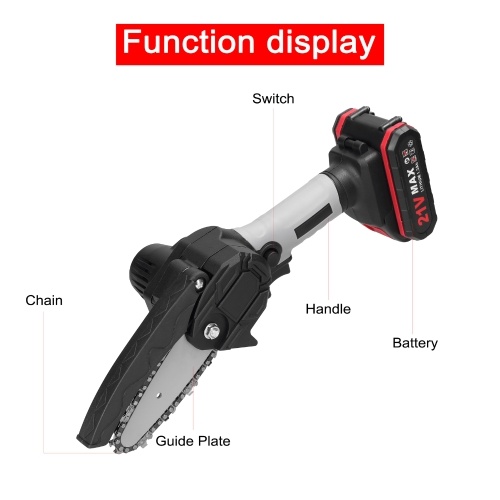 21V 4inch Portable Electric Pruning Saws Small Wood Splitting Chainsaw Brush Motor One-handed Woodworking Tool for Garden Orchard 1 Battery
21V 4inch Portable Electric Pruning Saws Small Wood Splitting Chainsaw Brush Motor One-handed Woodworking Tool for Garden Orchard 1 Battery