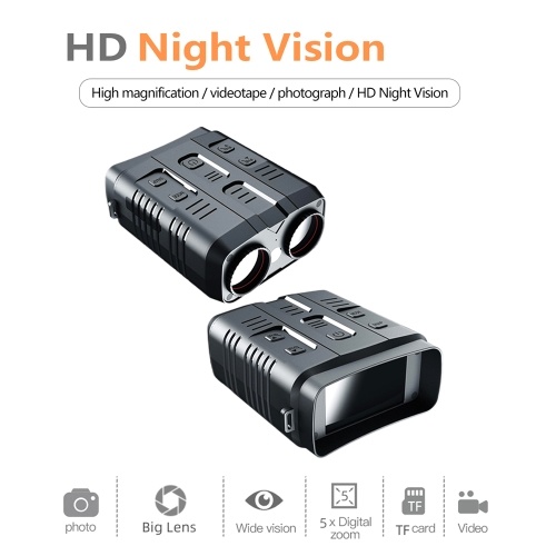 1080P Portable Binocular Infrared Night-Visions Device Day Night Use Photo Video Taking 5X Digital Zoom 300M Full Dark Viewing Distance for Outdoor Hunt Boating Journey
1080P Portable Binocular Infrared Night-Visions Device Day Night Use Photo Video Taking 5X Digital Zoom 300M Full Dark Viewing Distance for Outdoor Hunt Boating Journey