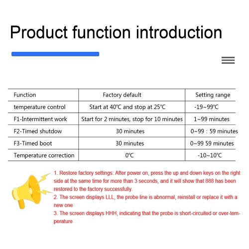 

10A/DC12V LED Digital Temperature Controller Intelligent Thermostat Heating Cooling Temperature Control System with Sensor