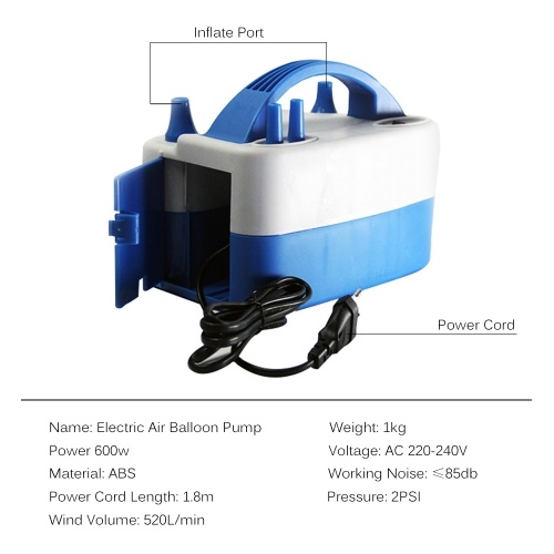 Electric Air Balloon Pump Portable Inflator Dual-Nozzle Globos Machine Air Balloon Blower Buddy for Party Balloon Arch and Column Stand EU Plug
Electric Air Balloon Pump Portable Inflator Dual-Nozzle Globos Machine Air Balloon Blower Buddy for Party Balloon Arch and Column Stand EU Plug