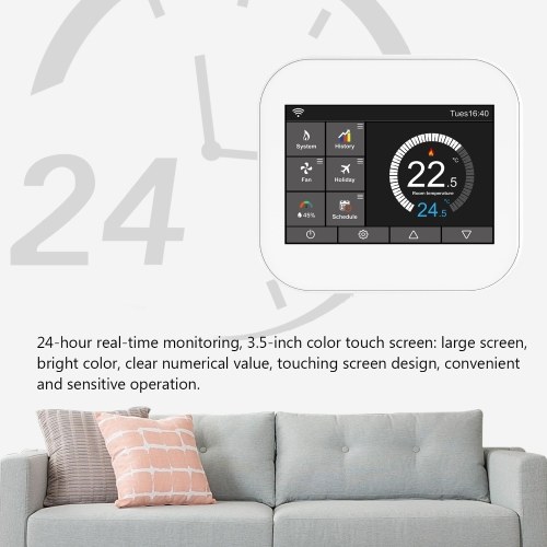 Wireless Large Touching Screen Programmable Electric Heating Temperature Controller Touching Thermostat Heating Temperature Controller MC6-HE
Wireless Large Touching Screen Programmable Electric Heating Temperature Controller Touching Thermostat Heating Temperature Controller MC6-HE