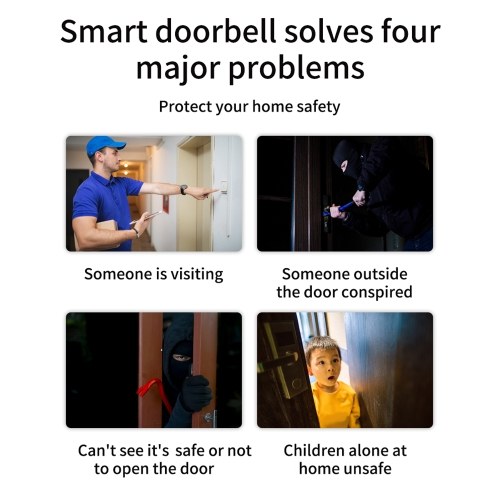 KKmoon Wireless Intelligent Doorbell 1080P Camera WiFi Visual Video Phone Door Bell 2-way Audio Video Doorbell Support Infrared Night View PIR Motion Sensor APP Remote Control
KKmoon Wireless Intelligent Doorbell 1080P Camera WiFi Visual Video Phone Door Bell 2-way Audio Video Doorbell Support Infrared Night View PIR Motion Sensor APP Remote Control