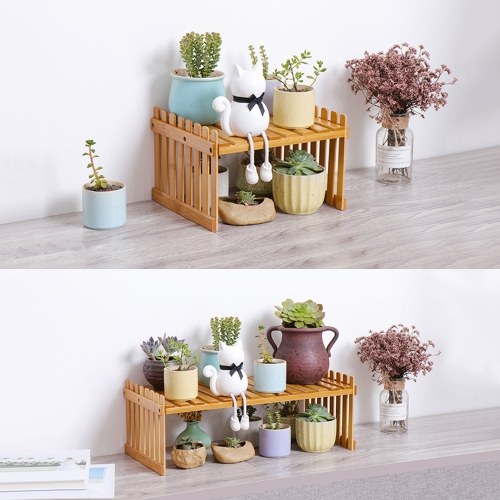 KKmoon Multi-Function DIY Desktop 2-Tier Bamboo Storage Rack Balcony Flower Rack (27cm & 2 Layers)
KKmoon Multi-Function DIY Desktop 2-Tier Bamboo Storage Rack Balcony Flower Rack (27cm & 2 Layers)