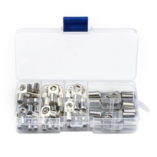 

60PCS Heavy Duty Cable Closed End Tubular R-ing Terminals Connectors Copper Wire Lugs Eyelets Tubular Assorted Assortment Box Design