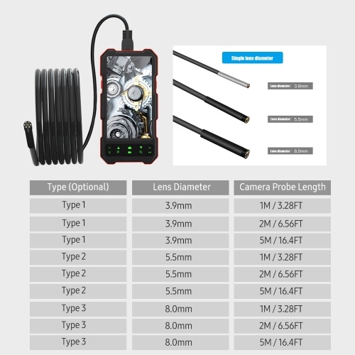 Industrial Endoscope 1080P Borescope with 6 LED Lights 4.5-inch IPS Color Display Snake Camera IP67 Waterproof 2 Million Pixels Inspection Camera with TF Card Slot for Home Pipes
Industrial Endoscope 1080P Borescope with 6 LED Lights 4.5-inch IPS Color Display Snake Camera IP67 Waterproof 2 Million Pixels Inspection Camera with TF Card Slot for Home Pipes