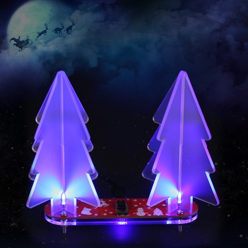 DIY Full Color Changing LED Light Acrylic 3D Christmas Tree Electronic Learning Kit Module DIY Full Color Changing LED Light Acrylic 3D Christmas Tree Electronic Learning Kit Module
