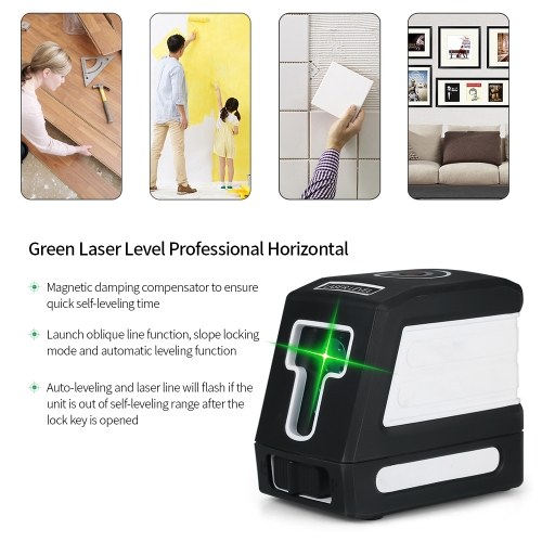 Self-Leveling 2 Lines Green Laser Level Professional Horizontal and Vertical Cross Line Leveling Laser Level Kit with Selectable Laser Lines and Vertical Beam Spread
Self-Leveling 2 Lines Green Laser Level Professional Horizontal and Vertical Cross Line Leveling Laser Level Kit with Selectable Laser Lines and Vertical Beam Spread