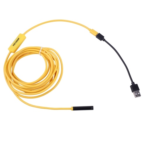 

8mm Wireless Endoscope Camera IP68 Waterproof WiFi Inspection 2.0MP HD 8 LED Semi-Rigid Cable Borescope for iPhones iPads Android Devices and PC Yellow 2M